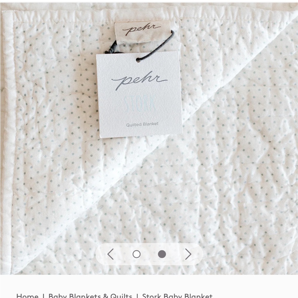 Pehr blue ‘Stork’ baby quilt brand new with tags